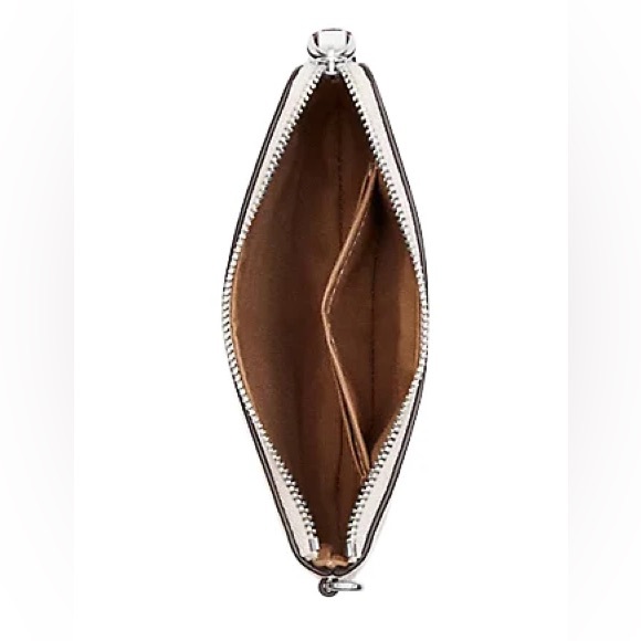 COACH Corner Zip Pouch Wristlet Pebbled Leather Chalk C3650G NWT - Picture 5 of 5